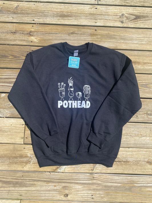 "Pothead" Black Crewneck