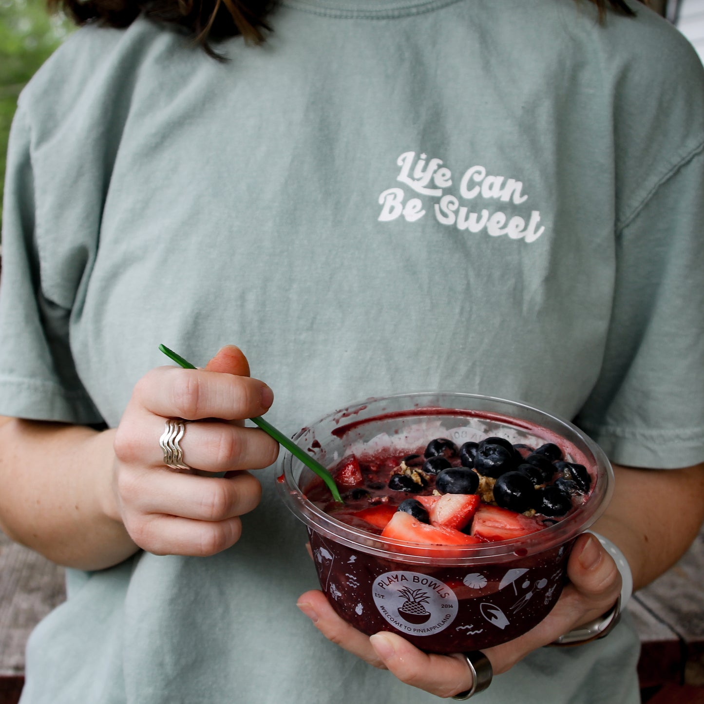 Life Can Be Sweet Sage Tee