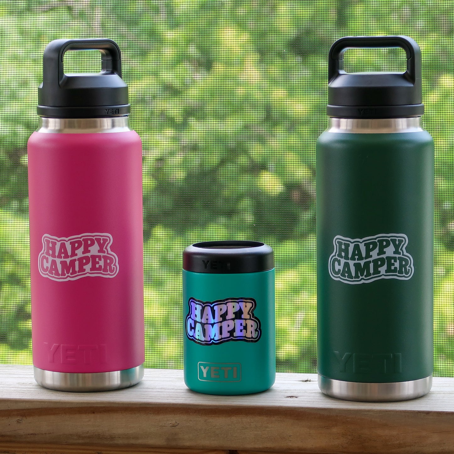 Happy Camper 3in Holographic Sticker