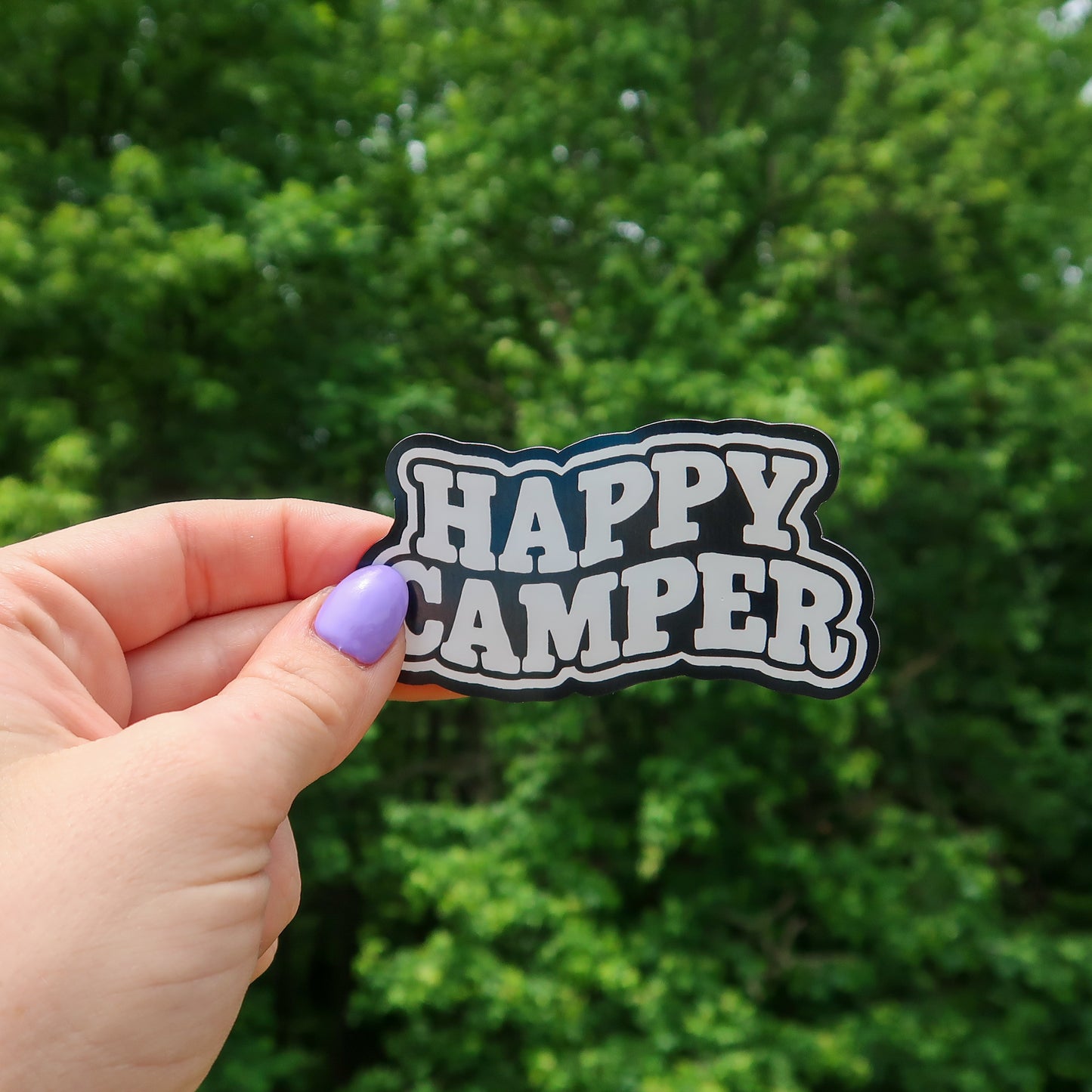 Happy Camper Black + White Magnet