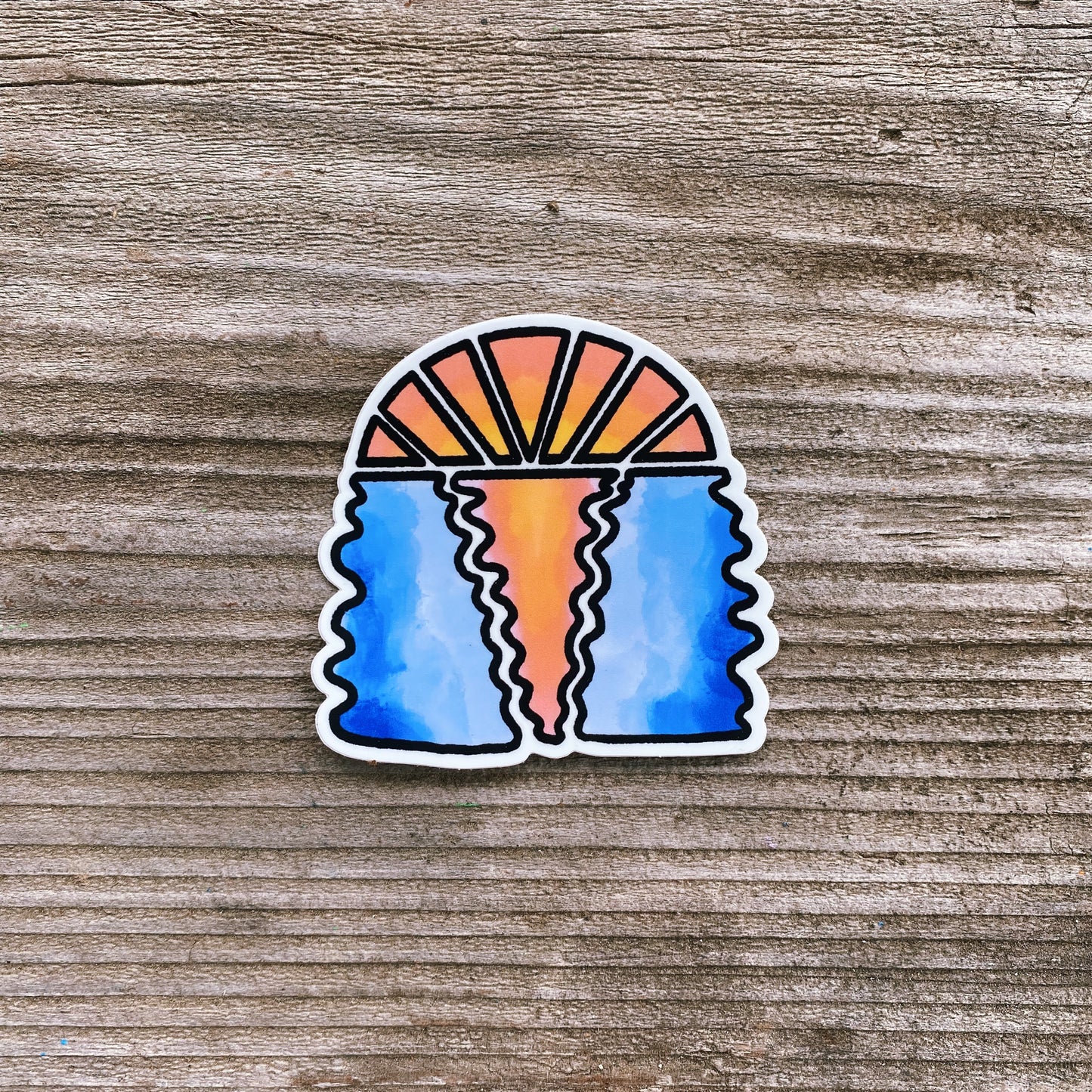 Shattered Sunset Sticker - Outlined